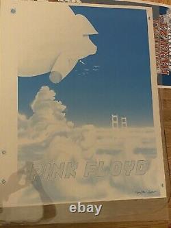 Signed Pink Floyd Test Print ORIGINAL Blue Flying Pig 1977 Concert Poster