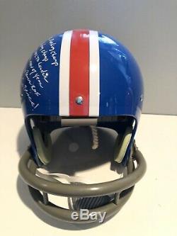 Signed full size Floyd Little helmet with stats (Denver Broncos)