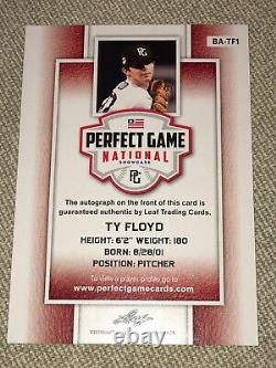 TY FLOYD 2019 Leaf Perfect Game National Showcase Green AUTOGRAPH #7/10 LSU REDS