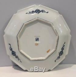 VTG NWT Fitz & Floyd Sea Dragon 12 Serving Platter Blue On White Japan Signed