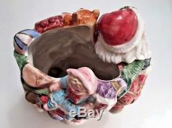 Vintage 1995 Fitz Floyd Santa Centerpiece Christmas Vase Planter Signed