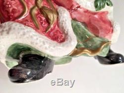 Vintage 1995 Fitz Floyd Santa Centerpiece Christmas Vase Planter Signed