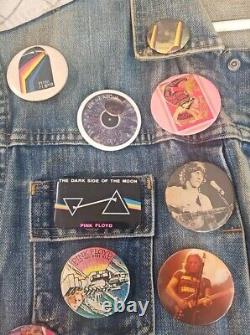 Vintage Autographed Pink Floyd The Wall Denim Jacket With Pins-1 Of A Kind Jsa