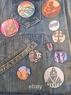 Vintage Autographed Pink Floyd The Wall Denim Jacket With Pins-1 Of A Kind Jsa