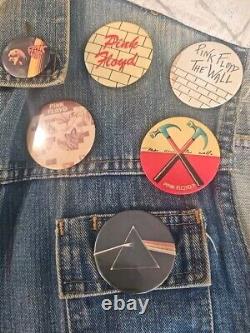 Vintage Autographed Pink Floyd The Wall Denim Jacket With Pins-1 Of A Kind Jsa