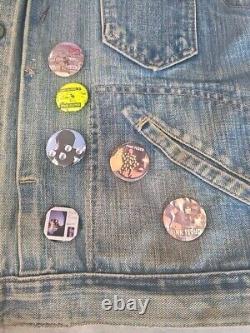 Vintage Autographed Pink Floyd The Wall Denim Jacket With Pins-1 Of A Kind Jsa