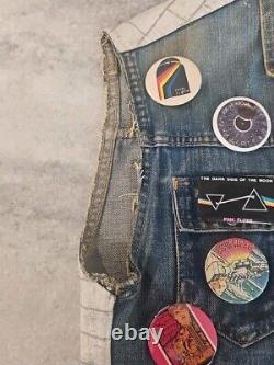 Vintage Autographed Pink Floyd The Wall Denim Jacket With Pins-1 Of A Kind Jsa