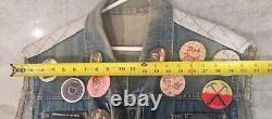 Vintage Autographed Pink Floyd The Wall Denim Jacket With Pins-1 Of A Kind Jsa