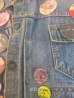 Vintage Autographed Pink Floyd The Wall Denim Jacket With Pins-1 Of A Kind Jsa