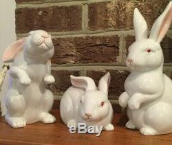 Vintage FITZ AND FLOYD Rabbit Set Mint Signed