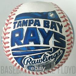 Wander Franco, TB Rays, 1/1 signed autographed art baseball by Mike Floyd