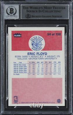 Warriors Eric Sleepy Floyd Signed 1986 Fleer #34 Card Auto 10! BAS Slabbed