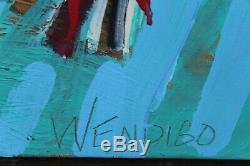 Wendigo Oil Painting Signed By Native Canadian Inuit Artist Floyd Kuptana
